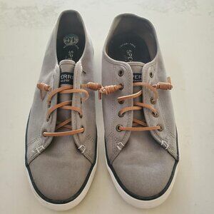 Sperry Women's Grey Slip On Top Sider Canvas  Sneakers Size 10